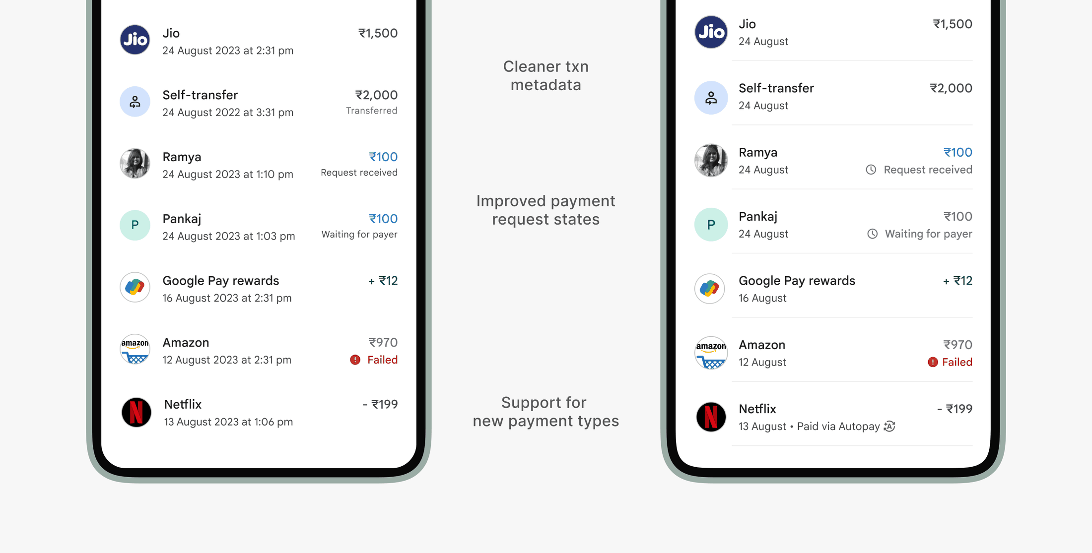 Smaller changes to metadata for a cleaner view