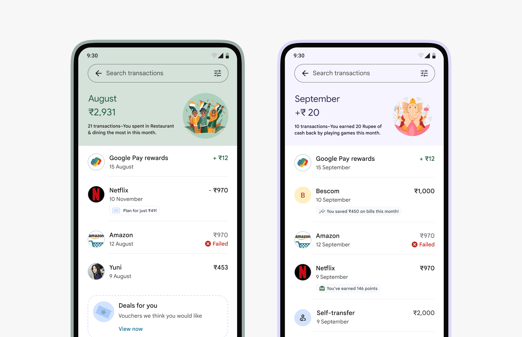 Phase 1 updates: repositioned filters and monthly spend summaries