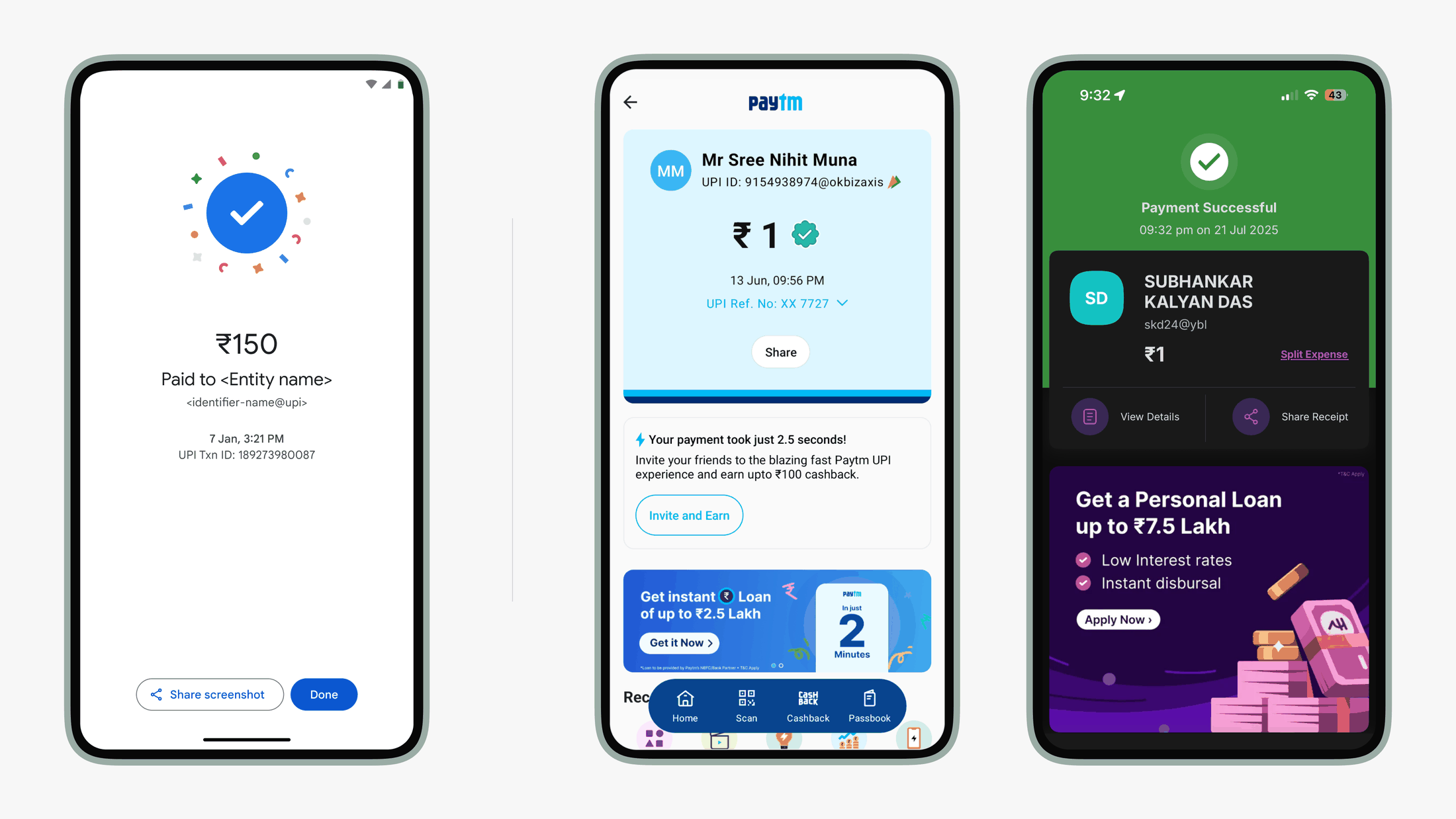 Google Pay post-payment success screen